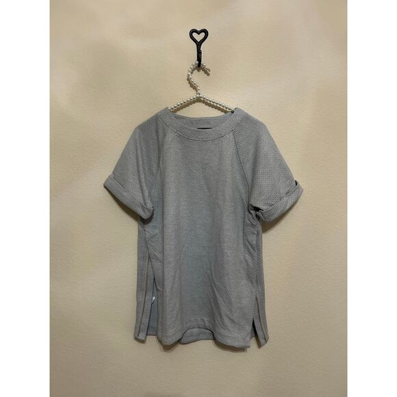 Lysse Shirt Women's Size XS Thick Heavyweight Top Gray Patterned Side Zip Blouse - Picture 1 of 10